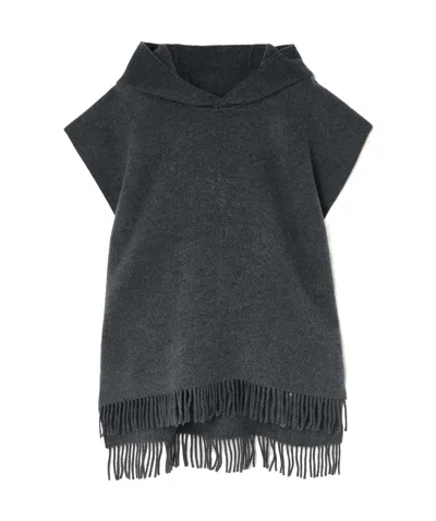 Brunello Cucinelli Hooded Cloak In Black