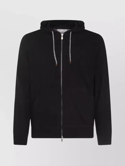 BRUNELLO CUCINELLI HOODED CREWNECK SWEATER FRONT POCKETS