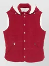 Brunello Cucinelli Hooded Down Gilet Sleeveless Quilted Design In Red