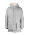 Brunello Cucinelli Hooded Down Jacket In Gray