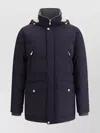 Brunello Cucinelli Hooded Down Jacket With Adjustable Back Slits In Black