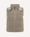 Brunello Cucinelli Hooded Down Vest In Neutral
