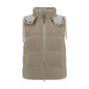 Brunello Cucinelli Hooded Down Vest In Neutral