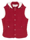 Brunello Cucinelli Hooded Down Gilet Sleeveless Quilted Design In Red