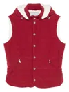 Brunello Cucinelli Hooded Down Gilet Sleeveless Quilted Design In Red