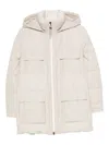 Brunello Cucinelli Hooded Flap-pocket Puffer Coat In Neutral