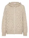 Brunello Cucinelli Hooded Hole-detail Cardigan
