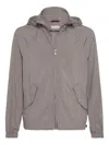 Brunello Cucinelli Water Resistant Blouson Jacket In Brown