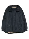 Brunello Cucinelli Hooded Down Jacket In Blue