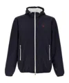 Brunello Cucinelli Membranated Nylon Jacket With Logo And Hood In Black