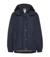 Brunello Cucinelli Short Down Jacket With Removible Hoodie In Blue