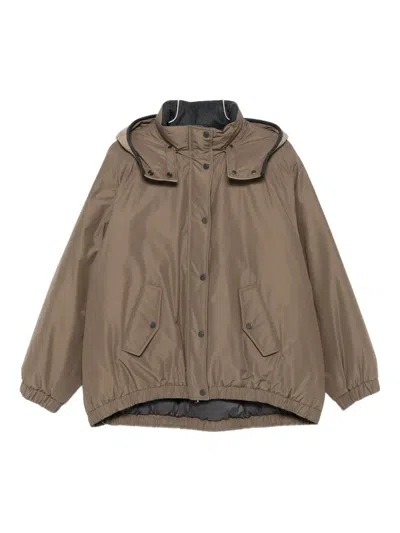 Brunello Cucinelli Hooded Jacket In Brown