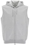 Brunello Cucinelli Hooded Vest In Grigio Medio (grey)