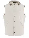 Brunello Cucinelli Hooded Lightweight Waistcoat In Neutrals
