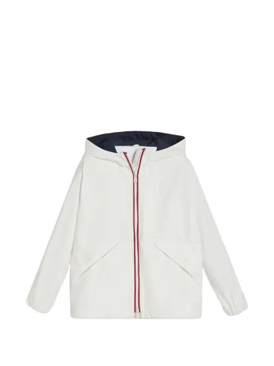 Brunello Cucinelli Kids' Hooded Logo Jacket In White