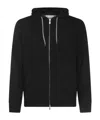 Brunello Cucinelli Hooded Crewneck Sweater Front Pockets In Black