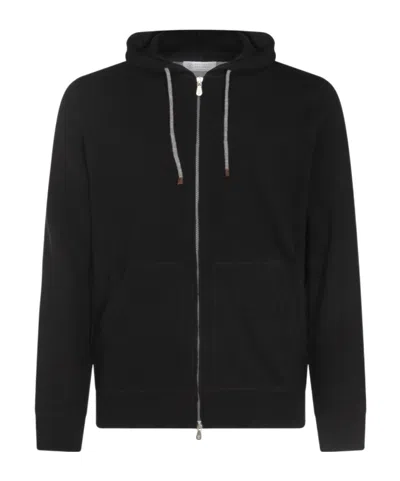 Brunello Cucinelli Hooded Long-sleeved Hoodie In Black
