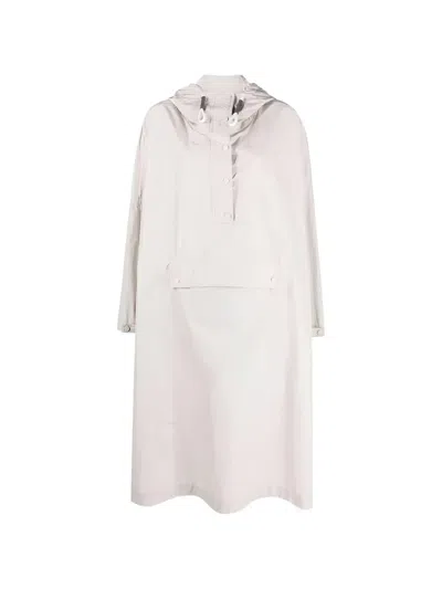 Brunello Cucinelli Hooded Long-line Coat In White