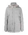 Brunello Cucinelli Down Jacket With Hood In Gray