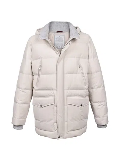 Brunello Cucinelli Hooded Padded Jacket In Neutral