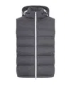 Brunello Cucinelli Hooded Cotton Vest In Gray