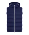 Brunello Cucinelli Hooded Quilted Vest In Blue