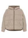 Brunello Cucinelli Hooded Puffer Jacket In Neutral