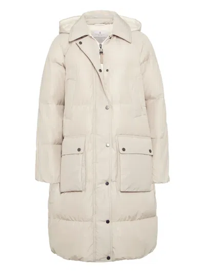 Brunello Cucinelli Hooded Quilted Coat In White