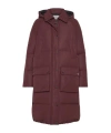 Brunello Cucinelli Shiny Zipper Pull Puffer Jackets Bordeaux In Brown