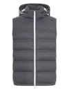 Brunello Cucinelli Hooded Cotton Vest In Gray