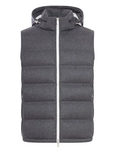 BRUNELLO CUCINELLI HOODED QUILTED GILET