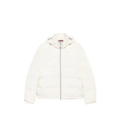 Brunello Cucinelli Hooded Quilted Jacket In White