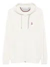 Brunello Cucinelli Cashmere Knit Sweatshirt With Hood In White
