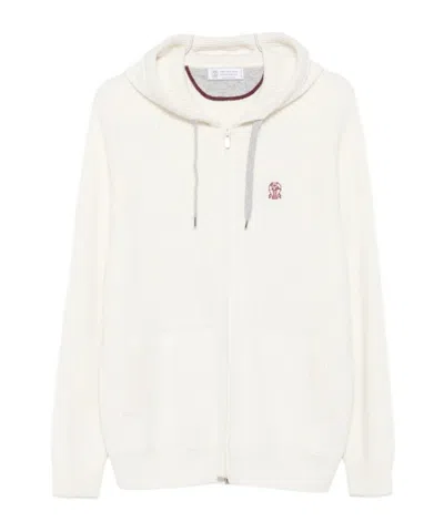 BRUNELLO CUCINELLI HOODED RIBBED ZIP-UP CARDIGAN