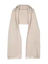 Brunello Cucinelli Women Hooded Wool And Cashmere Knit Scarf In Brown