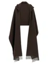 Brunello Cucinelli Hooded Scarf Scarves And Foulards Brown In Brown