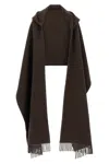 Brunello Cucinelli Hooded Scarf Scarves And Foulards Brown In Brown