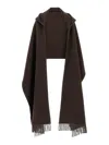 Brunello Cucinelli Hooded Scarf In Brown