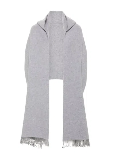 Brunello Cucinelli Hooded Scarf In Grey