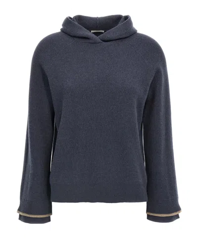 BRUNELLO CUCINELLI RIBBED HOODED SWEATER
