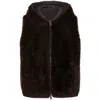 Brunello Cucinelli Hooded Sweater Vest In Brown
