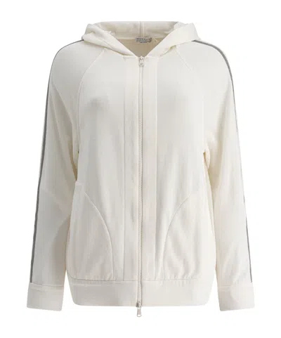Brunello Cucinelli Hooded Sweater In White