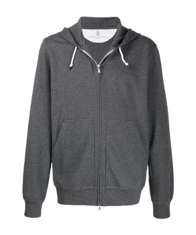 BRUNELLO CUCINELLI BRUNELLO CUCINELLI ZIPPED HOODED SWEATSHIRT
