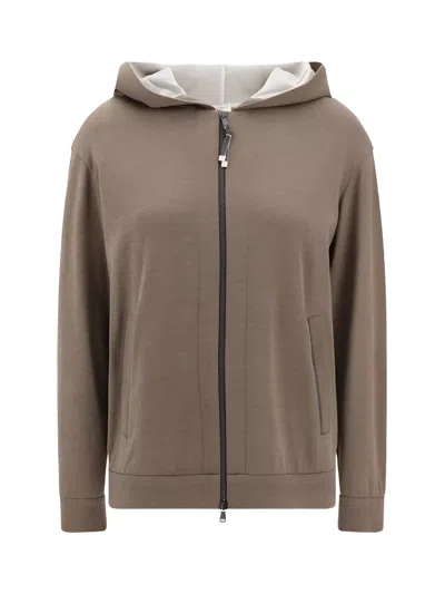 Brunello Cucinelli Hooded Sweatshirt Brown
