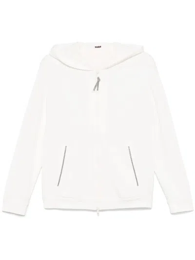 Brunello Cucinelli Cotton And Silk Interlock Hooded Sweatshirt With `p In Multicolor