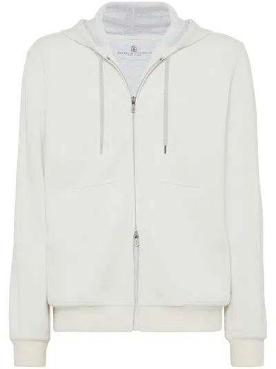 BRUNELLO CUCINELLI DOUBLE CLOTH HOODED SWEATSHIRT
