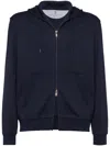Brunello Cucinelli Men Cashmere And Silk French Terry Sweatshirt In Blue