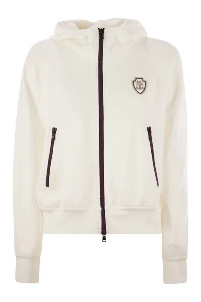 BRUNELLO CUCINELLI BRUNELLO CUCINELLI HOODED TECHNO COTTON PIQUE TOPWEAR WITH LOGO