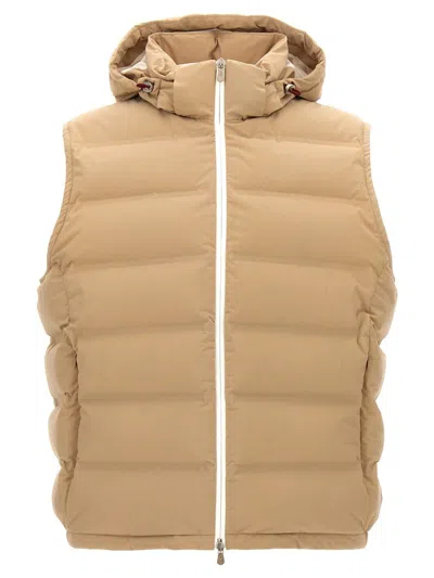 Brunello Cucinelli Hooded Vest In Cream