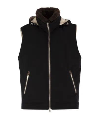 Brunello Cucinelli Hooded Vest In Black